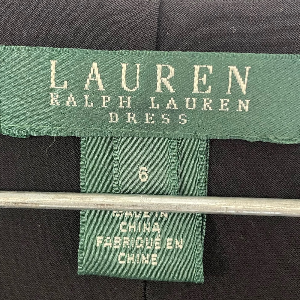 Lauren Ralph Lauren Women’s faux wrap black midi long sleeve dress size 6 - Picture 6 of 8